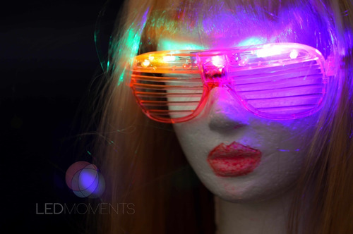 Imagen 7 de 10 de Anteojos Led Flogger Rayas Lentes Led Cotillon Luminoso X24