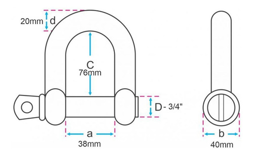 Imagem 2 de 6 de Cinta Fita Para Reboque 30 Ton X 6 Mts + Duas Manilhas 3/4