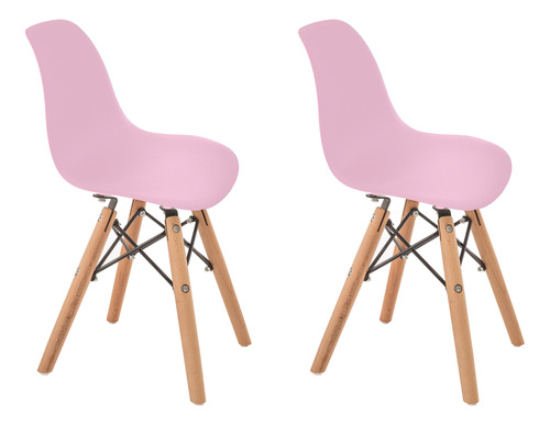 2 Sillas Eames Infantil Modernas (blanca, Gris Y Rosa) Duduk