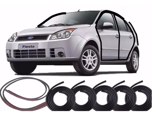 Kit Borrachas 4 Portas Pingadeira E Mala Fiesta Hatch Sedan