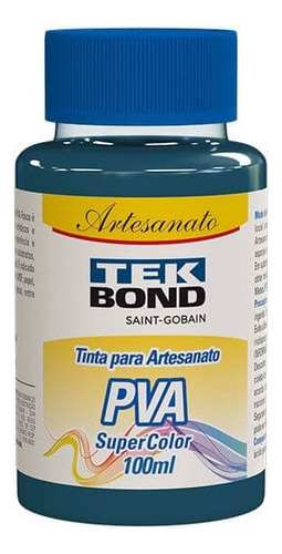 Tinta Pva Artesanato Tekbond Super Color 100ml Cores Escuras Cor Azul Profundo