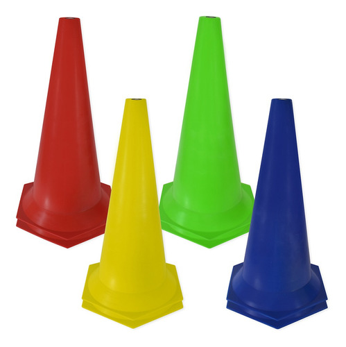 Kit 8 Cones Marcação Muvin 50cm Treino Funcional Agilidade Cor Azul/Amarelo/Vermelho/Verde