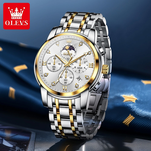 Reloj Olevs Diamond Calendar Moon Phase Business