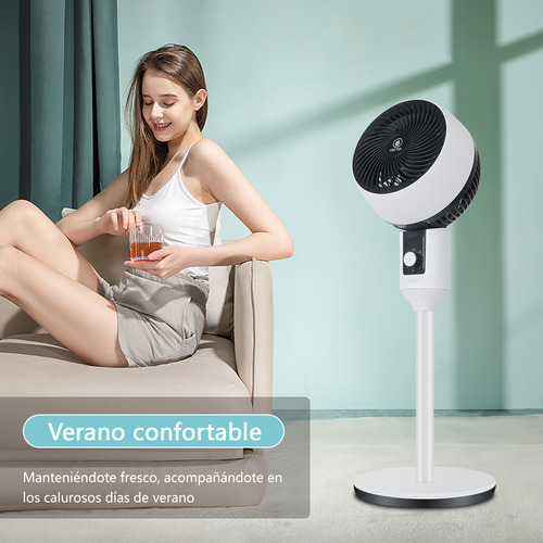 Ventilador De Pedestal Cm-top Portátil 3 Aspas Plástico 50 W Circulación De Aire Oscilación 2 In 1 Altura Ajustable Estructura Color Blanco