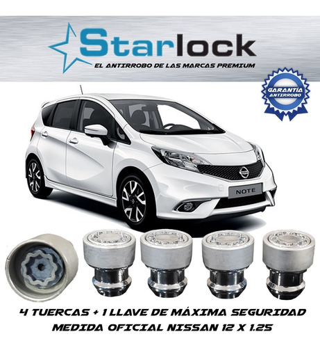 Tuercas De Seguridad Starlock Nissan Note 2018 12x1.25