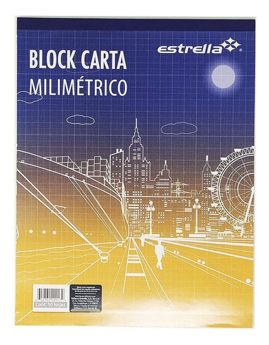 Block Tamaño Carta Estrella Milimetrico 50 Hojas 1 Pzs
