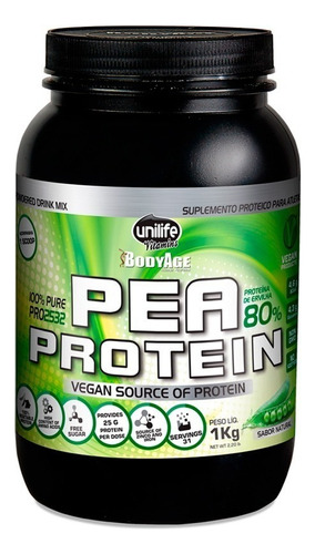 Pea Protein Whey Vegan Proteína Ervilha Pura Unilife 1 Kg