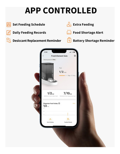 Comedero Automático Para Gatos Con Wifi Y Control De Porcion