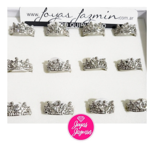 12 Anillos Corona Con Piedras De Fantasia Por Mayor