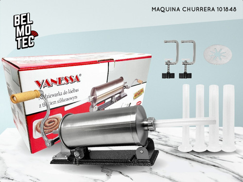 Maquina Churrera, Embutidora, Manual, Prof. Acero. Para 3kg