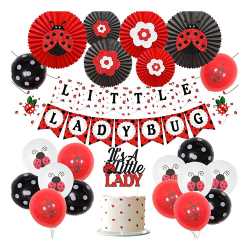 Ladybug Baby Shower Decoraciones Para Niñas Little Lad...
