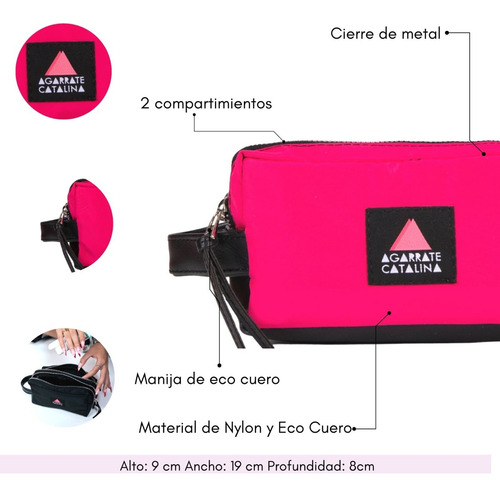 Cartuchera Agarrate Catalina Med 2 Divisiones Color Fucsia