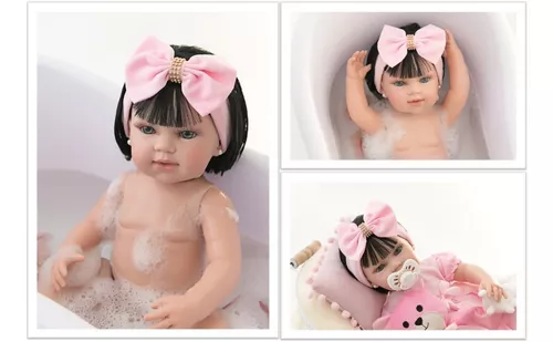 Bebê Reborn Princesa Menina Pode Tomar Banho Mercado Livre