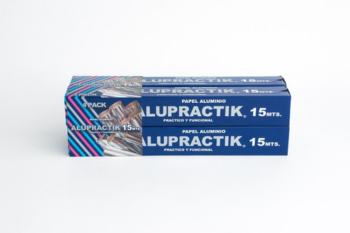 Papel Aluminio Alupractik 15 Mts 4 Pack