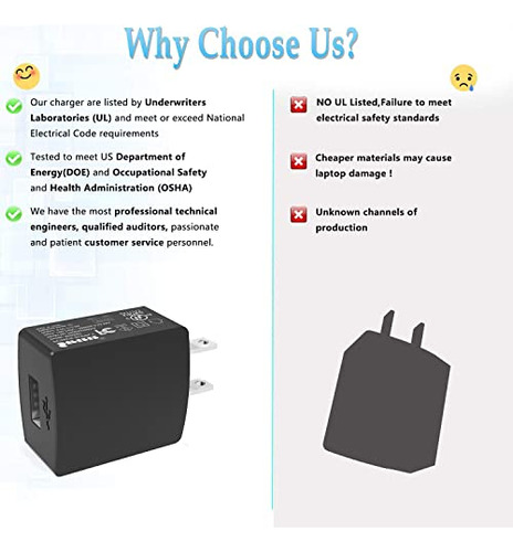 Ul Listed Ac Charger Cord Apto Para Jbl Charge 4, Jbl Flip