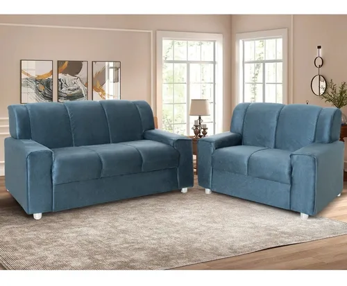 Juego De Living 3+2 Cuerpos Sofa Tela Rojo Costa Rica Color Gris