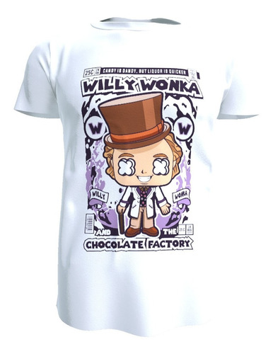 Polera Willy Wonka, Fabrica De Chocolate Unisex Poliester 