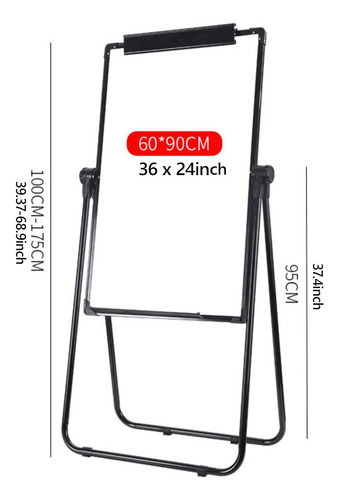 Pizarra Blanca Con Soporte Plegable, Caballete De 60x90cm De