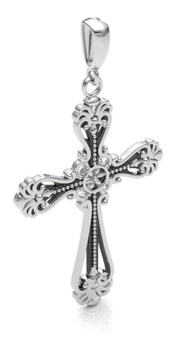 Imagen 2 de 10 de Dije Cruz De Plata .925 Oxido Mujer Hombre Agálea Joyería