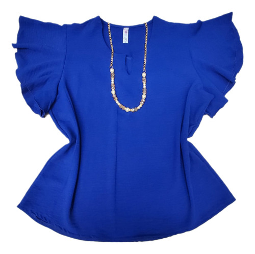 Blusa Casual O Fiesta Talla Extra 36 38 40 42 Olan En Manga