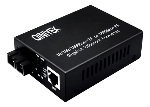 Qiniyek Convertidor Medio Ethernet Fibra Gigabit 10 100 Sc