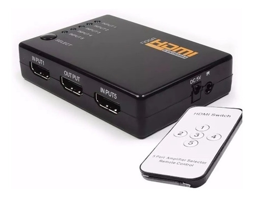 Switch Hdmi 5 Entradas Selector Divisor Noga +control Remoto