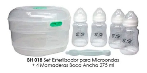 Esterilizador Microondas 4 Mamaderas 275 Ml Best House Bh 