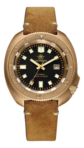 Addiesdive Reloj De Buceo Automático De Bronce Reloj De Para
