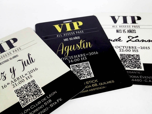 Invitacion Vip 15 Años Plastificadas Simil Pvc Cordon X10