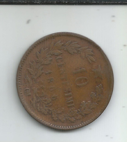 M 99 Italia Moneda De Cobre 10 Centesimi 1866 Om (Usado)