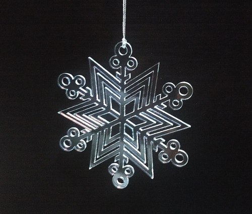 Imagen 5 de 5 de 12 Esferas Navideñas Acrilico Cristal Copo De Nieve Esfera