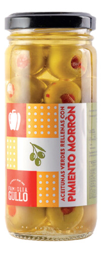 Aceitunas Verdes Rellenas Con Morrón 200 Gr Famiglia Gullo