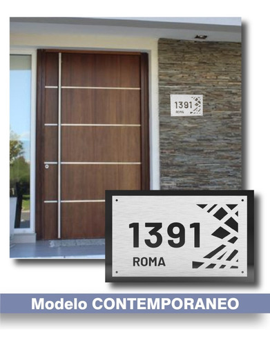 Imagen 5 de 10 de Placa Acero Inoxidable Número Frente De Casa Dirección