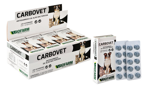 Carbovet Kit Com 40 Comp - Biofarm - Blister E Bula
