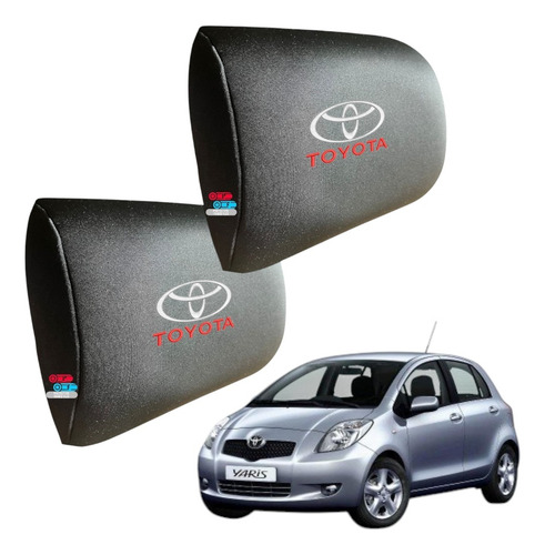 Par De Cojines Almohadillas Logo Toyota Yaris Hb 2016 Negro