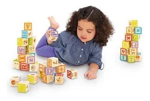 Cubos Juego Didáctico Madera Letras Números Figuras 26p