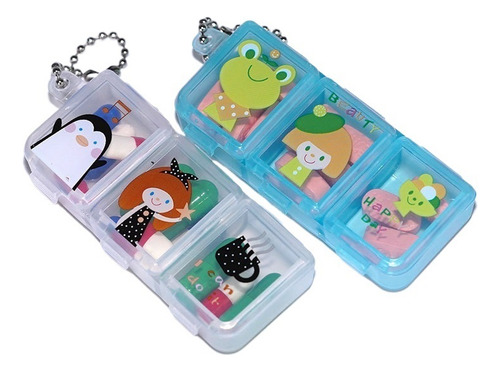 J Mini Pastillero De Dibujos Animados Con 3 Compartimentos