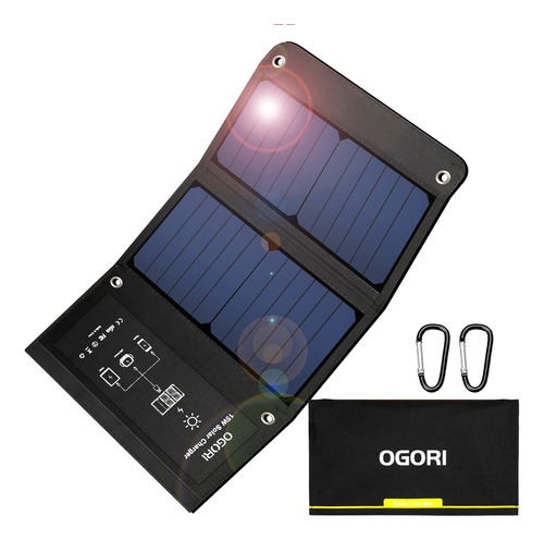 Cargador Panel Solar Plegable 14w 2 Usb Para Móviles/tablets