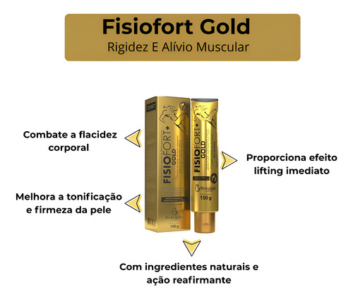 Kit Completo Fisiofort 4 Em 1-slim, Gold, Premium E Original Mentolado Herbal Com Toque De Cânfora E Arnica Herbal Cítrico Suave Floral Fresco Com Fundo Herbal Cítrico Picante