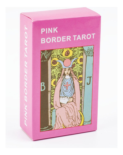 Baraja De Cartas De Tarot Con Borde Rosa Con Guía, 78 Piezas
