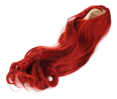 Peluca Roja Con Forma De Muñeca Con Separación Central, Larg