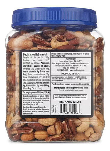 Imagen 2 de 2 de Kirkland Signature Nueces Surtidas 1.13 Kg