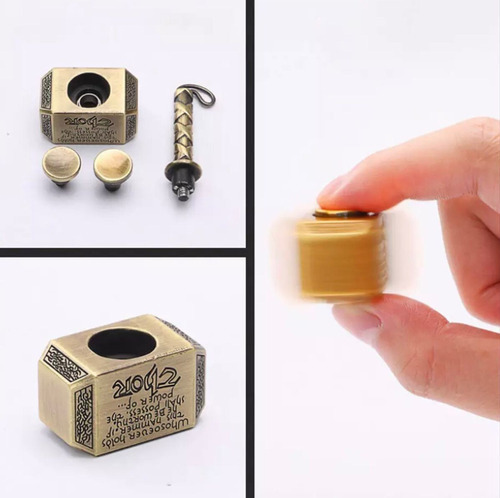 Hand Spinner Giratório Giroscópio Metal Martelo Thor Gold