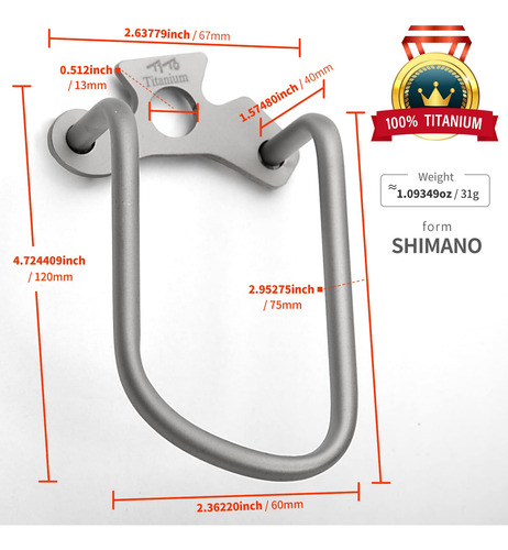 Desviador Trasero Titanio Tito Protector Bicicleta Sram Shim Color Largo De La Caja