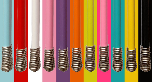 Pack X 10 Bombillas Metálicas Con Resorte Colores Surtidos.