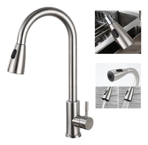 Torneira Gourmet Monocomando Bancada Com Extensor Inox Luxo