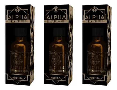 Kit 3 Aceite Barba Bigote Ouro Alpha Beard Oil Bergamota