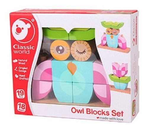 Bloques Madera Lechuza Multi Puzzle Encastre Classic World