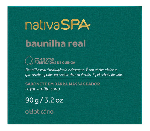 Sabonete Em Barra Nativa Spa Baunilha Real, 90g