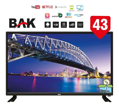 Smart Tv 43 Android 11 Bak Wifi 3 Hdmi 2 Usb Full Hd 60hz 2k